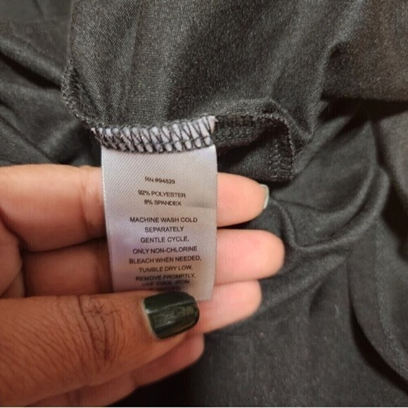 𝅺WOMEN'S Large Black Short Sleeve Cold Shoulder Dress - Picture 12 of 12